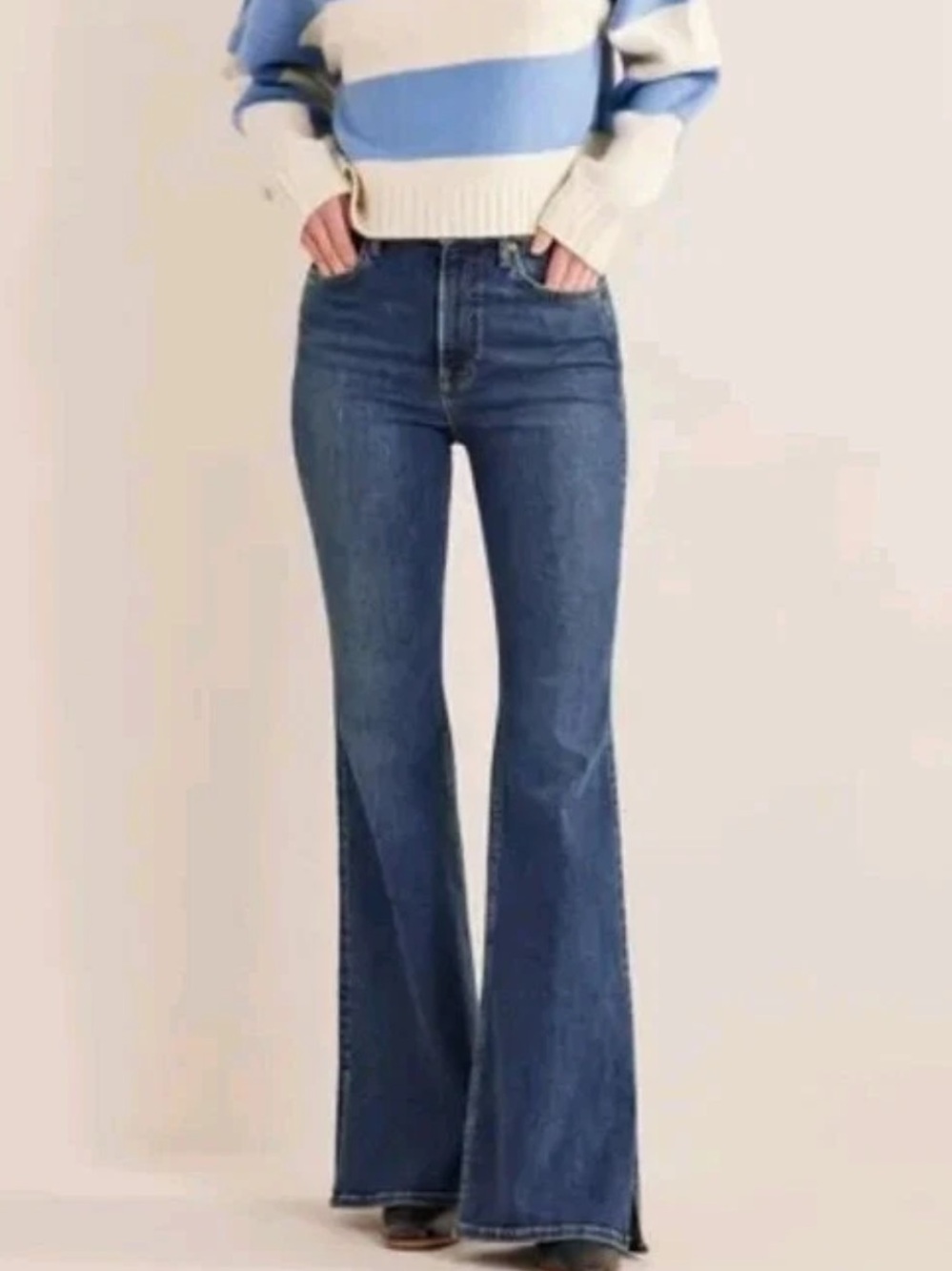 Boden High Rise Split Flare Jeans